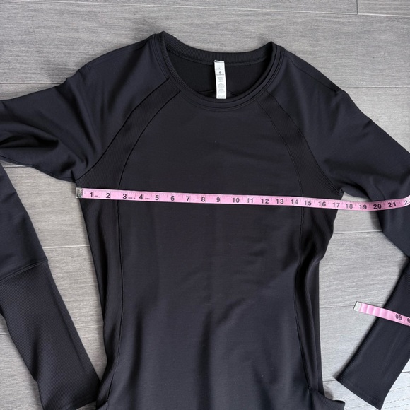 Lululemon Om and On Dress Black L Long Sleeve Midi Sheath Thumbholes Pockets - Picture 15 of 16